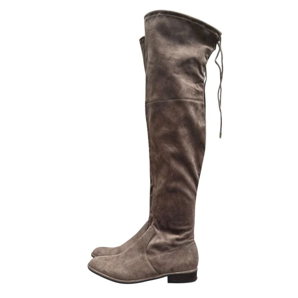 Marc Fisher Over The Knee Boots Taupe Faux Suede OTK Boots‎ Size 7.5